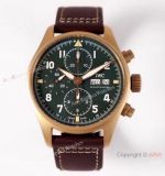 ZF Factory V2 IWC Pilot's Chronograph IWC3777 Bronze Case Military Green Dial